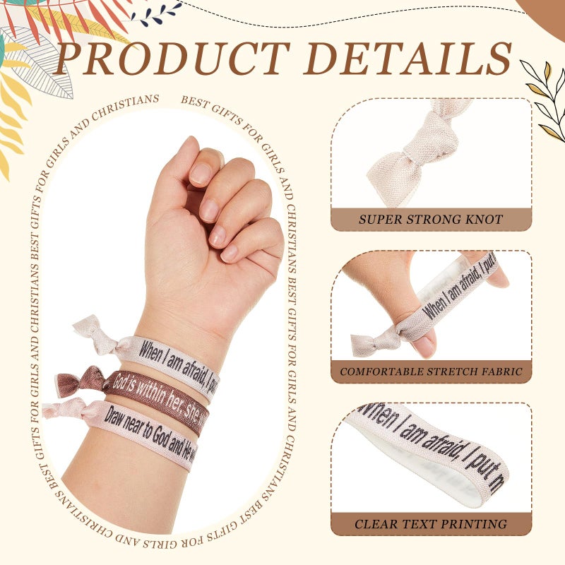 Solsew 48 Pcs Christian Gifts Bulk for Women Bible Verses Christian Hair Ties Motivational Religious Gifts Bracelet Inspirational Elastic Wristbands Church Gift for Mother's Day Easter (Pastel) - Image 3