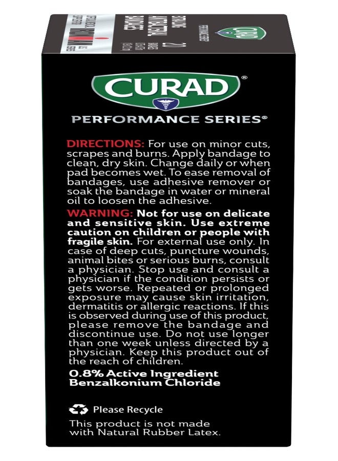 CURAD Performance Series IRONMAN Antibacterial Bandages, Extreme Hold Adhesive Technology, Extra Long Flexible Fabric Bandages for Cuts, Scrapes, & Burns, Assorted Colors, 0.75 x 4.75 inches, 20 Count - Image 5