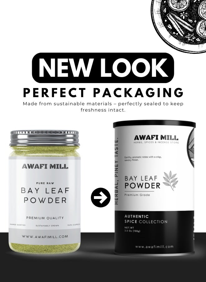 AWAFI MILL Bay Leaf Powder (Tej Patta) | Laurus nobilis | Finely Milled, Aroma-Rich Culinary Herb for Curries, Marinades, Soups and Rice - 100 g | 3.5 Oz - Image 2