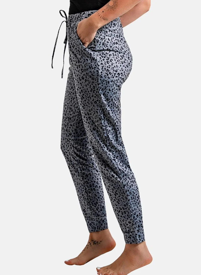 YUNIQEE Grey Printed Jogger Trouser