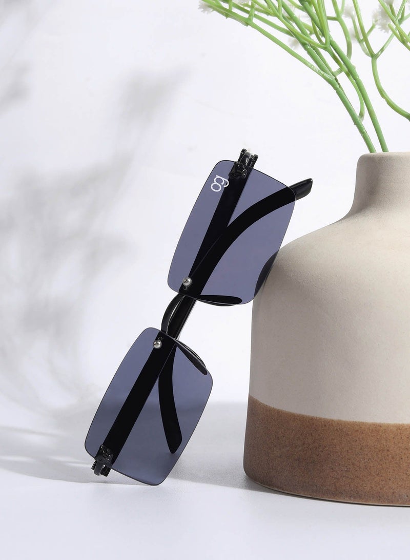 Woggles Rimless Rectangle Sunglasses |Men & Women|100% UV Protection - Image 1