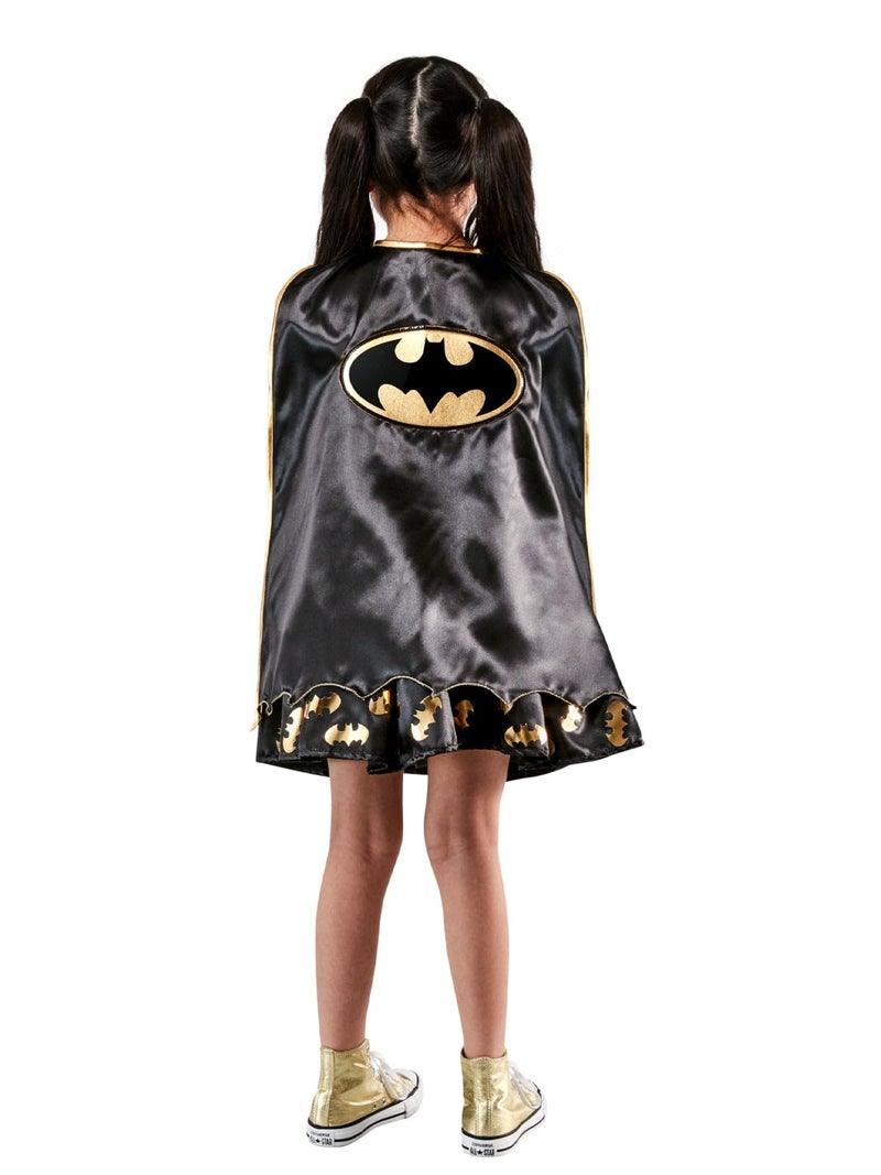 Rubies Girl's DC Comics Deluxe Batgirl Costume Dress with Gauntlets  Cape  and Eye Mask  Small - Image 2