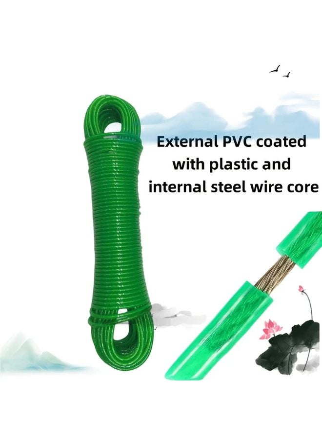 Green Plastic Coated Outdoor Clothesline 30M Long 4Mm Thick Durable Weather Resistant - Image 5