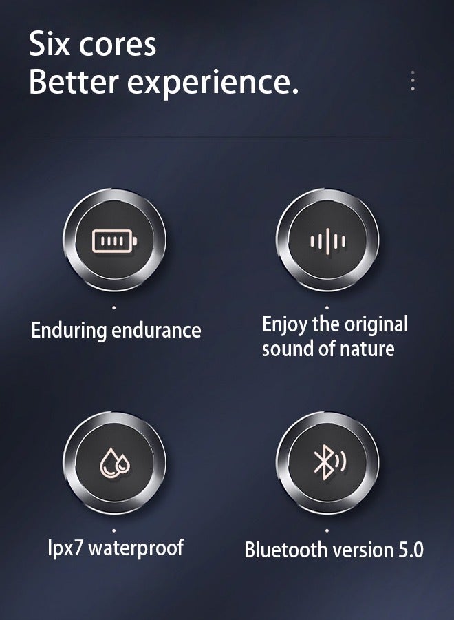 Transparent Creative Noise Cancelling Bluetooth Headphones Small and Portable Sports Music Headphones with Charging Case Black for iPhone, Android  - Image 3
