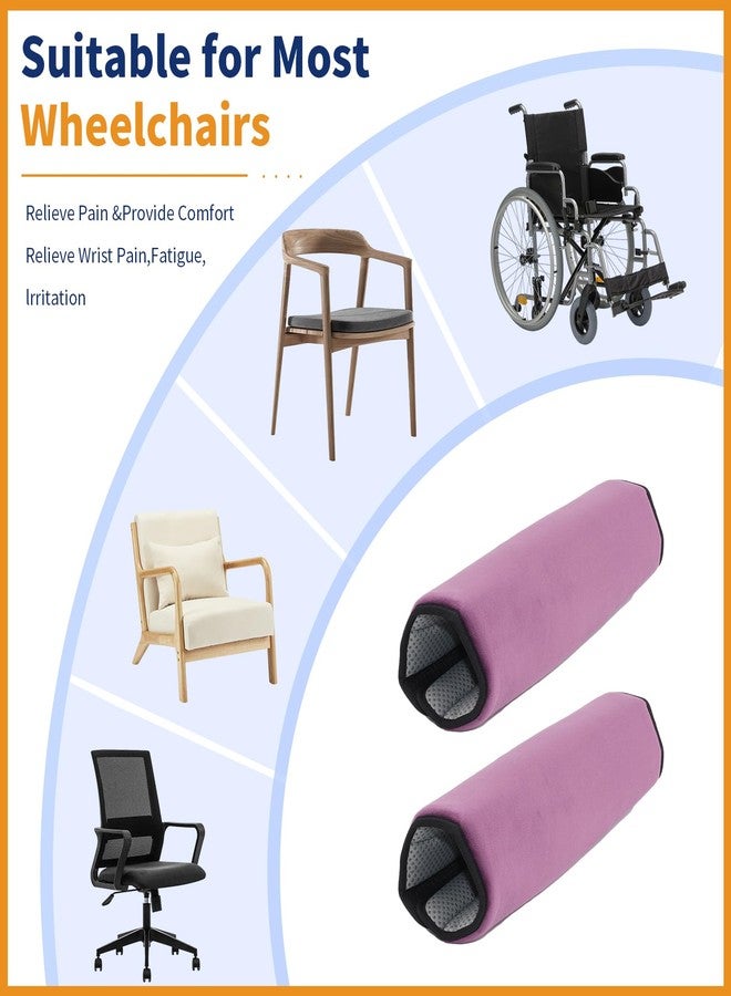 KUAZIDAR Wheelchair Armrest Covers (Pair)-Memory Foam Wheelchair armrest Pads Wicking Washable Non Slip Arm Rest Cover Cushion Pad for wheelchairs Office Chairs armchairs (Purple) - Image 5