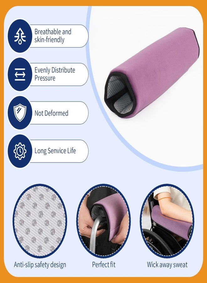 KUAZIDAR Wheelchair Armrest Covers (Pair)-Memory Foam Wheelchair armrest Pads Wicking Washable Non Slip Arm Rest Cover Cushion Pad for wheelchairs Office Chairs armchairs (Purple) - Image 2