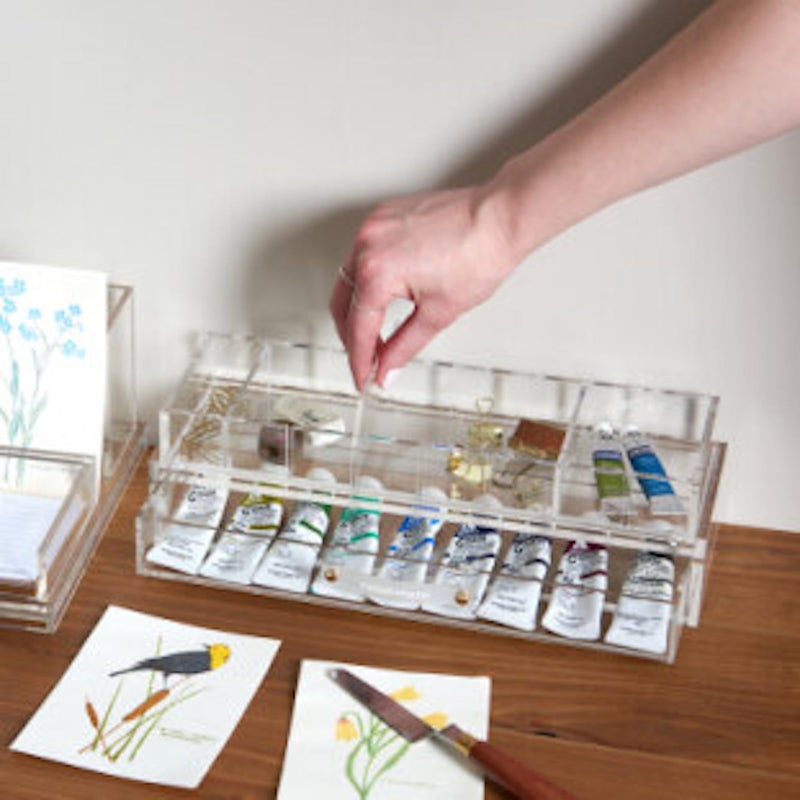 russell+hazel Acrylic Compartment Bloc, 12â€ x 4â€ x 1.5," 3 Moveable Dividers, 1 Count, 98141 - Image 3