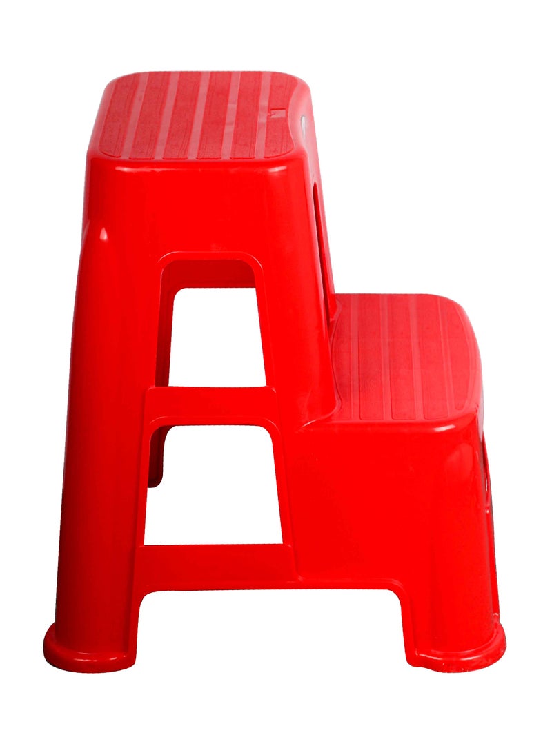 Esqube Plastic Ladder Step Stool Red - Image 2
