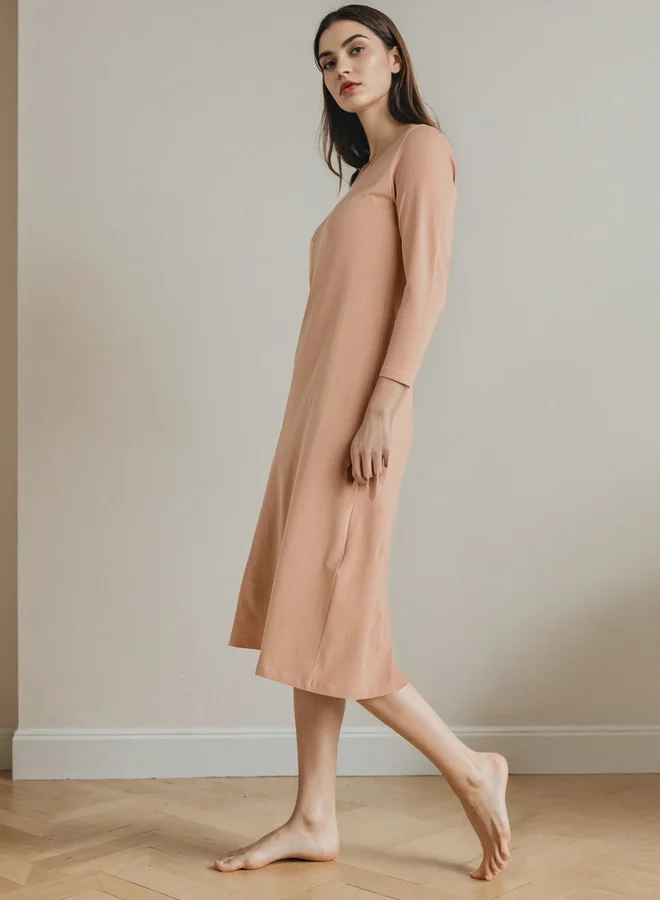 Splash FAV Long Sleeves Night Dress with Back Slit