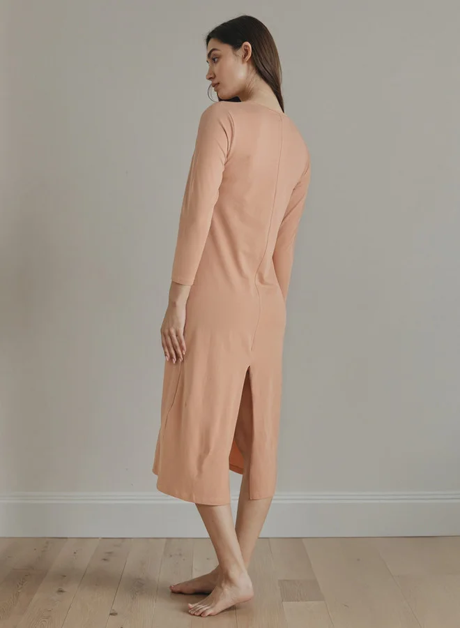 Splash FAV Long Sleeves Night Dress with Back Slit