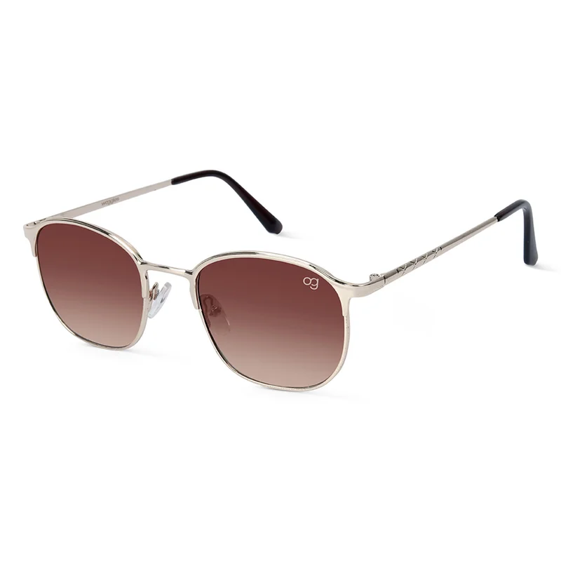 Woggles UV- Protected  Brown Clubmaster Sunglasses