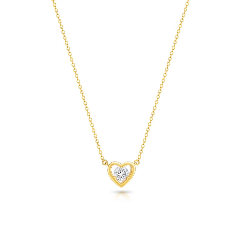 Zeffy Gold CZ Heart Necklace Tiny Cute Diamond Heart Choker Simple Dainty Gold Jewelry for Women Trendy Gifts - Image 1