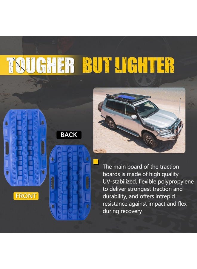 BUNKER INDUST Off-Road Traction Boards, 2 Pcs Recovery Tracks Traction Mat for 4X4 Jeep Mud, Sand, Snow Traction Ladder-Blue Tire Traction Tool - Image 5