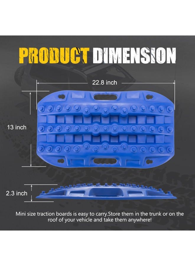 BUNKER INDUST Off-Road Traction Boards, 2 Pcs Recovery Tracks Traction Mat for 4X4 Jeep Mud, Sand, Snow Traction Ladder-Blue Tire Traction Tool - Image 2