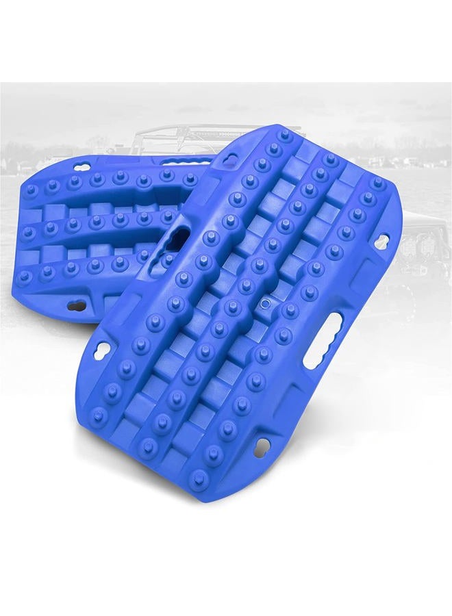 BUNKER INDUST Off-Road Traction Boards, 2 Pcs Recovery Tracks Traction Mat for 4X4 Jeep Mud, Sand, Snow Traction Ladder-Blue Tire Traction Tool - Image 1