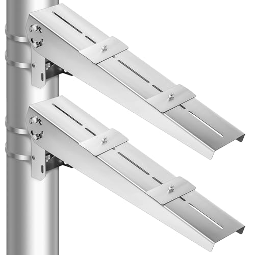 Yaocom 2 Pack Solar Panel Pole Mount Kit Universal Angle Adjustable Solar Panel Brackets Single Arm Pole from 5w to 50w - Image 1