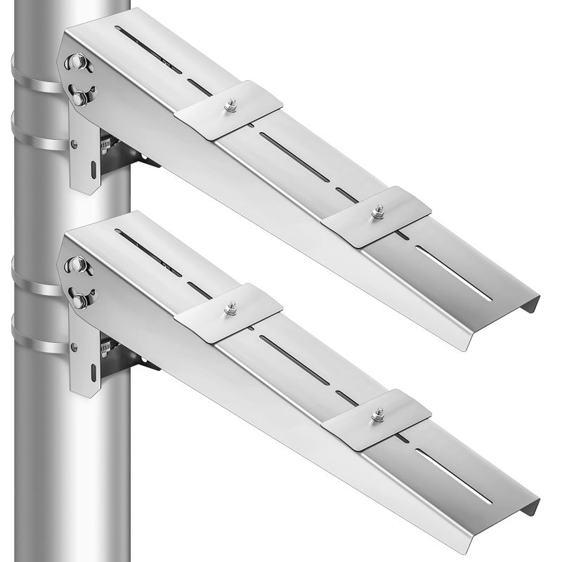Yaocom 2 Pack Solar Panel Pole Mount Kit Universal Angle Adjustable Solar Panel Brackets Single Arm Pole from 5w to 50w - Image 2