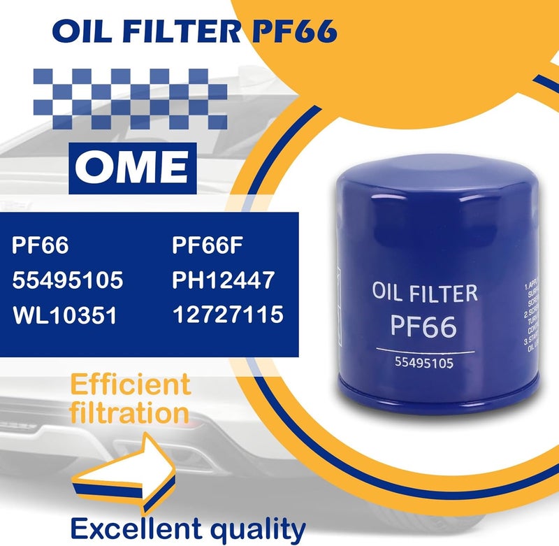 Kefly PF66 Engine Oil Filter - 6 Pack Compatible with Chevy, GMC, and Cadillac Models - Image 2