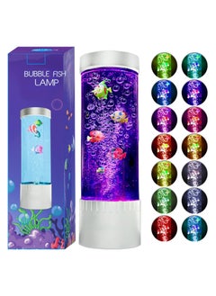 LED Mini Colour Changing Aquarium Light With Desktop Bubble Fish Lamp  Relaxing Tank With Bubbles Mood Soothing And  Calming Sensory Tubes With Floating Jelly Fish And Sea Horse