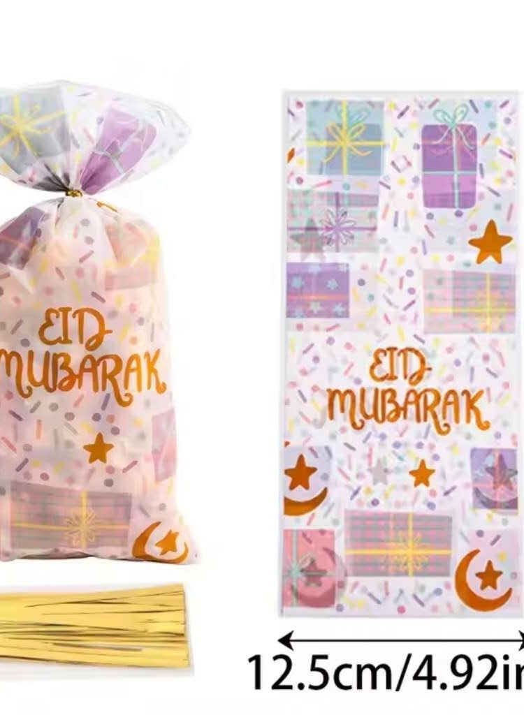100 Pcs Ramadan Eid Goodie Bags Eid Mubarak Gift Bags Ramadan Kareem Eid Mubarak Decorations - Image 3