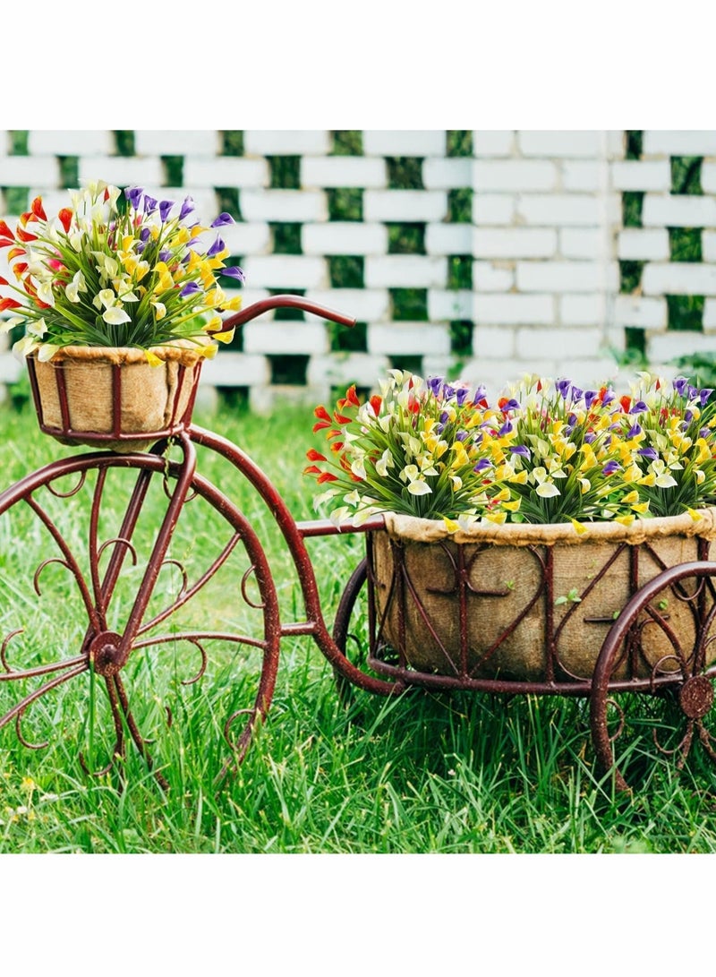 Captaintech Artificial Flowers for Outdoors, 12 Bundles Calla Lily UV Resistant Faux Fake Plants Plastic Summer Flower Indoor Outside Hanging Planter Home Garden Porch Decor Mixed Color - Image 4