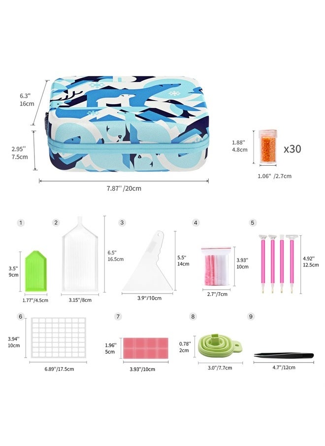 ARTDOT Diamond Painting Storage Containers, 30 Slots Diamond Painting Kits Accessories and Tools Portable Diamond Painting Organizer Case for 5D Diamond Beads Jewelry Rings (Blue)  - Image 5