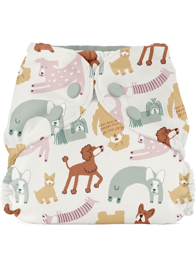 Esembly Cloth Diaper Cover - Reusable Swim Diaper, Waterproof, Breathable - Adjustable Outer Layer Over Absorbent Inner for Blowout Protection - Off-Leash, Size 1 (7-17lbs) - Image 1