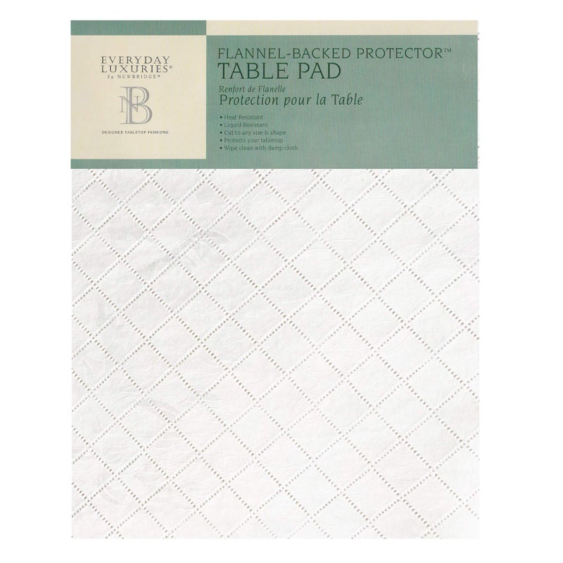 Newbridge Quilted Waterproof Cut to Fit Table Pad Protector with Flannel Backing Heat Resistant Wipe Clean Cushioned Pad Protects Table from Spills and Scratches 52 x 102