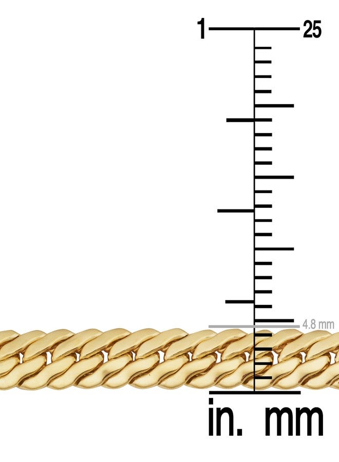 Kooljewelry Solid 14k Yellow Gold Filled Bombay Curb Chain Bracelet for Men and Women (4.8 mm, 7.5 inch) - Image 4