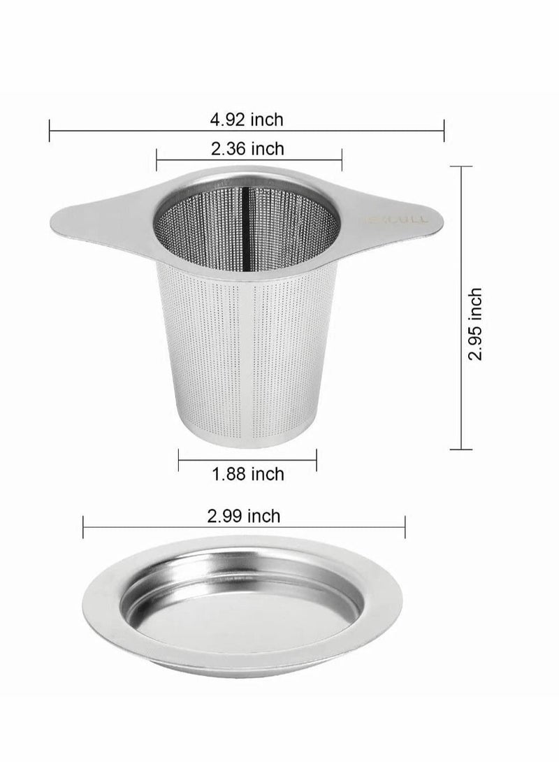 SYOSI Stainless Steel Tea Infuser, Premium Tea Strainer with Two Handles & Large Capacity for Loose Tea Leaf, Classic Metal Mesh Tea Filter for Cups, Mugs, Teapots  - Image 5