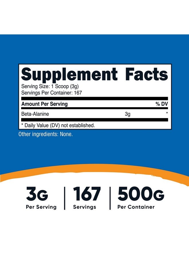 Nutricost Beta Alanine Powder 500 Grams (1.1Lbs) Pure Beta Alanine Gluten Free & Non Gmo - Image 3