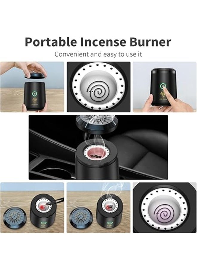 Oud Bukhoor - New Style Car USB Type-C Power Rechargeable Incense Burner (Black) - Image 1