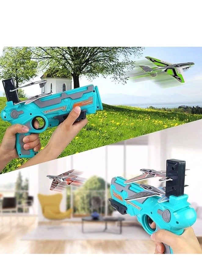 Graphene Aircraft Launcher Gun Safe and Fun Fire Guns for Kids Foam Paper Skids for Quick and Easy Operation Virtually Unbreakable Plastic Perfect for Kids Ages Multicolor