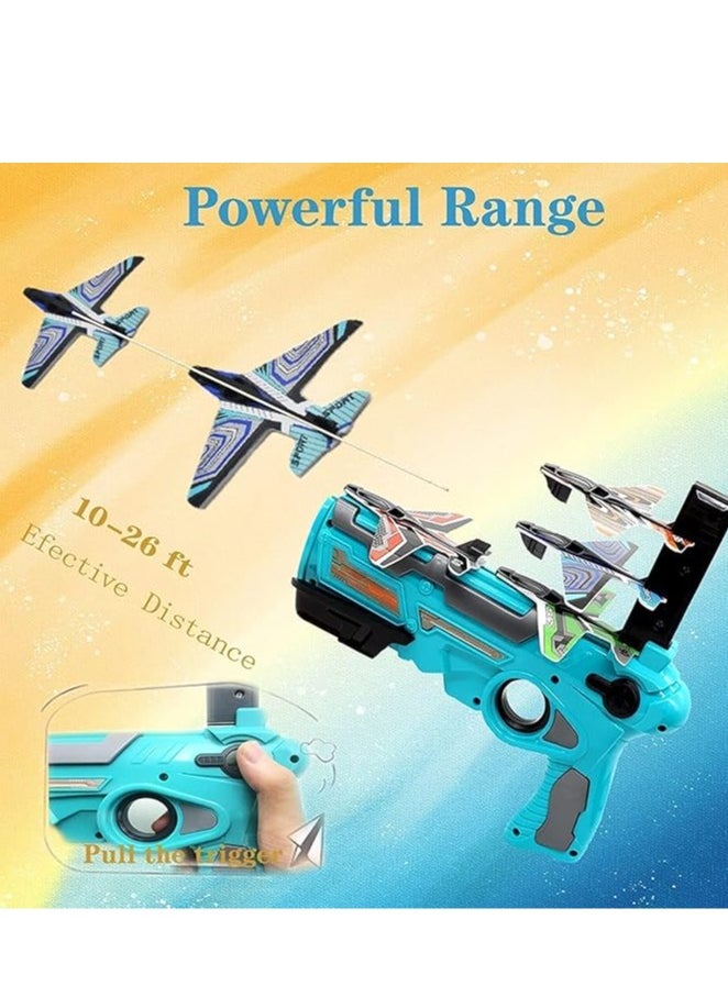 Graphene Aircraft Launcher Gun Safe and Fun Fire Guns for Kids Foam Paper Skids for Quick and Easy Operation Virtually Unbreakable Plastic Perfect for Kids Ages Multicolor