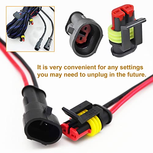 Twippo 20 Kits 2 Pin Connector Automotive Electrical Connectors 2 Wire Connectors Waterproof Connector Quick Disconnect and Connect 22-16 AWG - Image 4