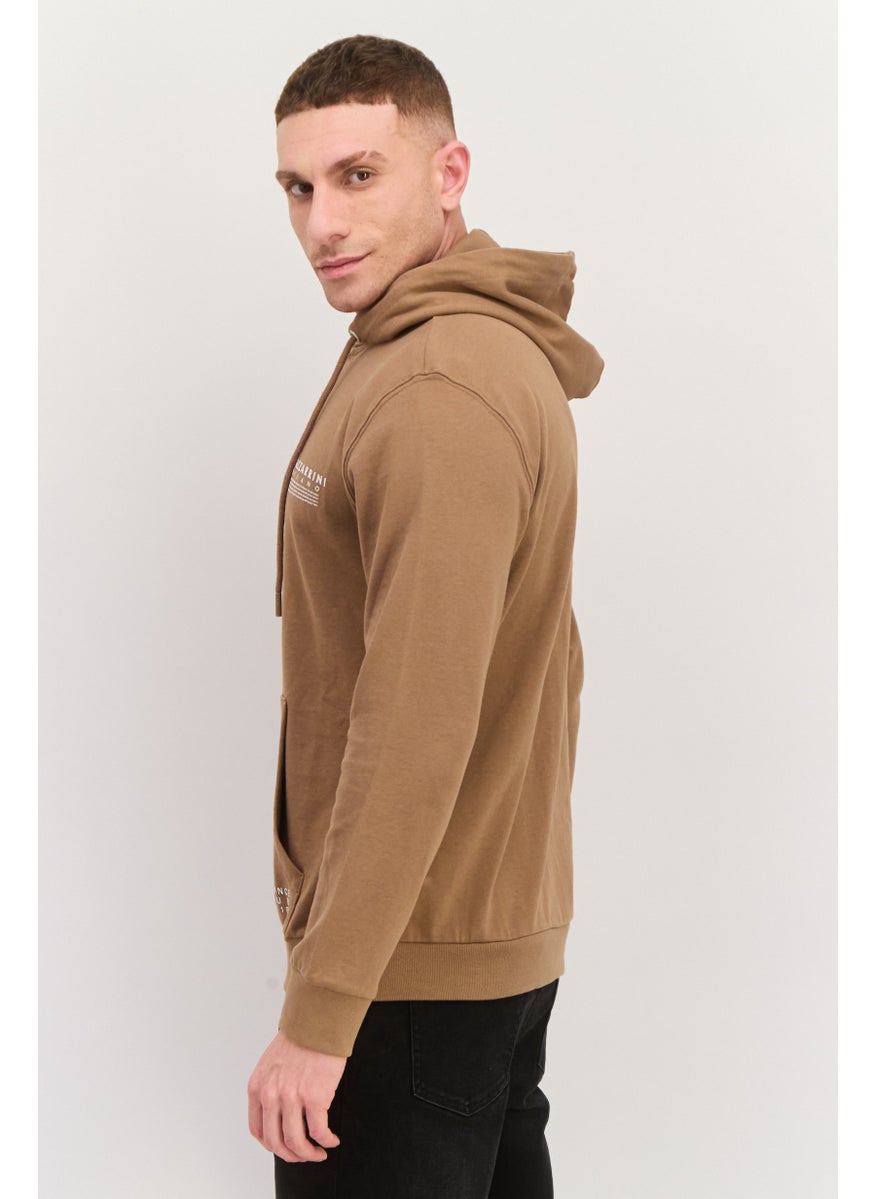 Gazzarrini - Men Brand Logo Long Sleeves Hoodie, Brown - Image 1