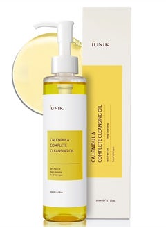 Calendula Complete Deep Vegan Cleansing Oil 94% Plant-based Oils Blackhead Melting Makeup Remover Mascara Sunscreen Eyeliner Facial Cleanser - Dry Oily Acne-Prone Sensitive Skin Korean Skincare