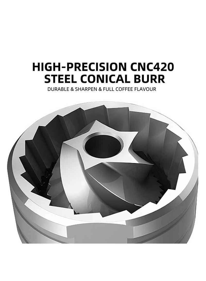 SOLARAE Manual Coffee Grinder, Portable Conical Burr Coffee Grinder, with Precise Grind Settings, Uniform Grinding, Faster Grinding Efficiency, for Full Coffee Flavor at Home, Office, Travel, Camping - Image 4