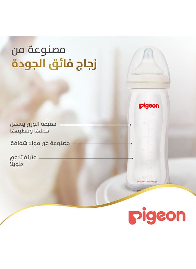 pigeon - سوفت تاتش بيريستالتيك بلس قارورة زجاجية سعة 240 مل ذات رقبة واسعة - Image 1