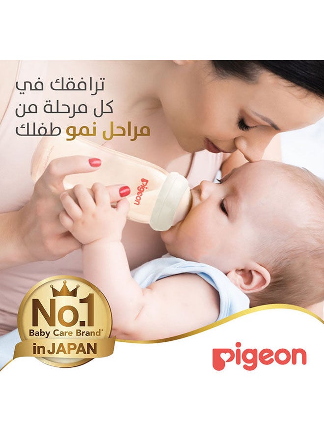 pigeon - سوفت تاتش بيريستالتيك بلس قارورة زجاجية سعة 240 مل ذات رقبة واسعة - Image 1