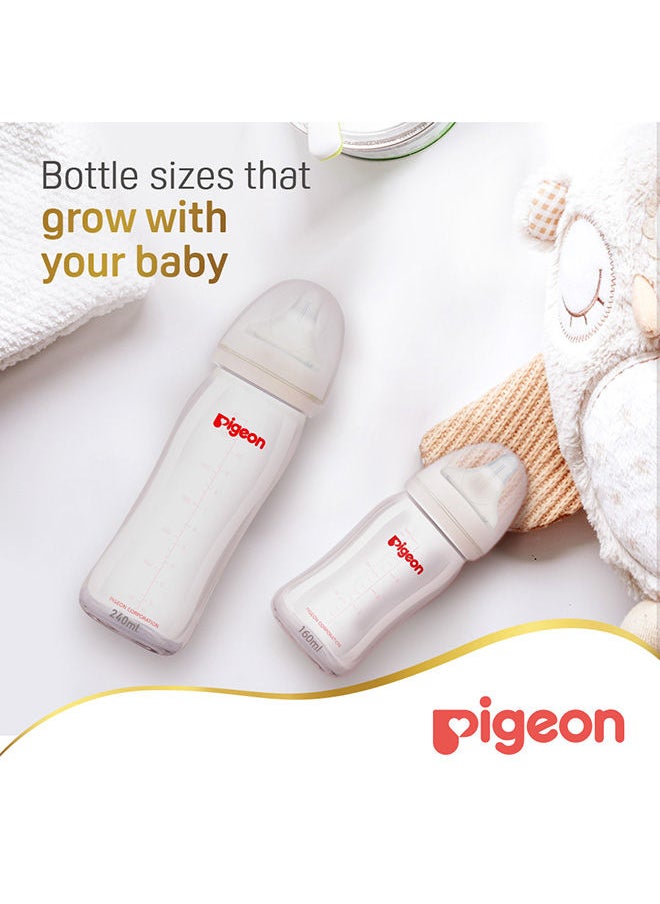 pigeon - سوفت تاتش بيريستالتيك بلس قارورة زجاجية سعة 240 مل ذات رقبة واسعة - Image 1