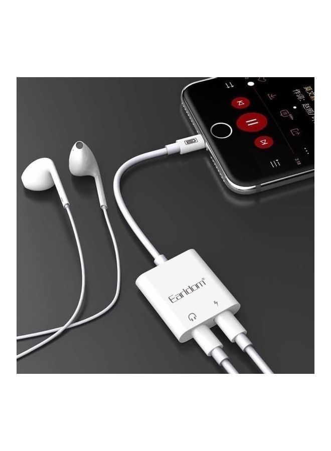 NIBEMINENT Charging Lightning Adapter For Apple iPhone 7 and Above White - Image 2