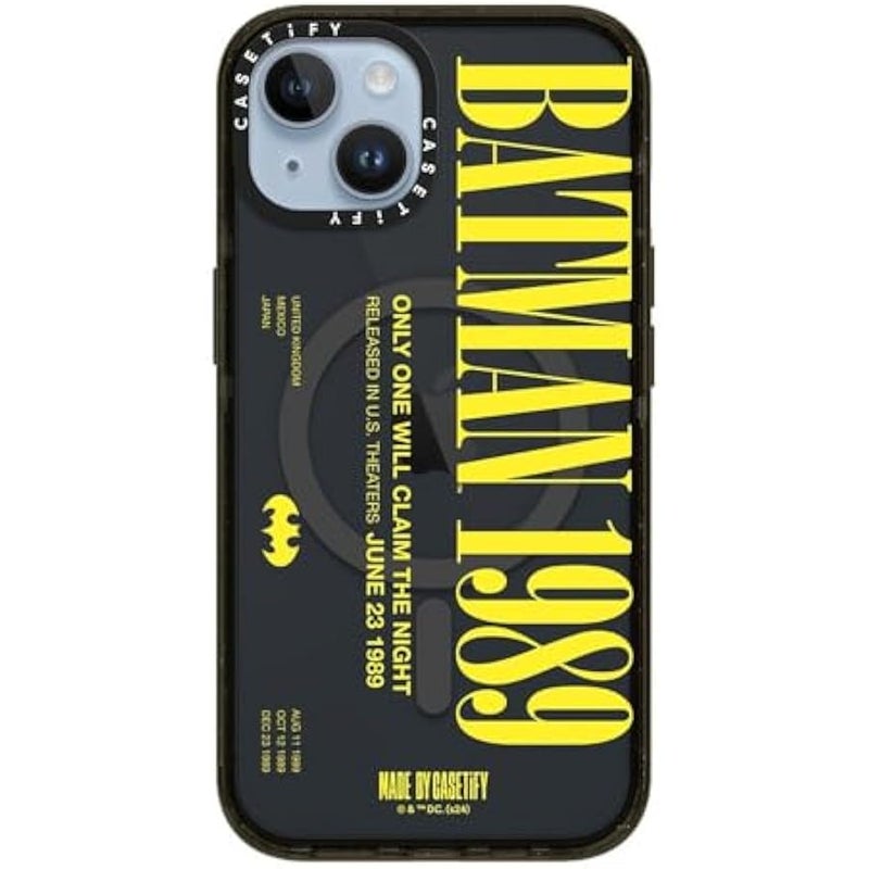 Casetify Impact iPhone 14 Case 【Batman Co-Lab / 4X Military Grade Drop Tested / 8.2ft Drop Protection/Compatible with Magsafe】 - Batman 1989 - Clear Black - Image 3