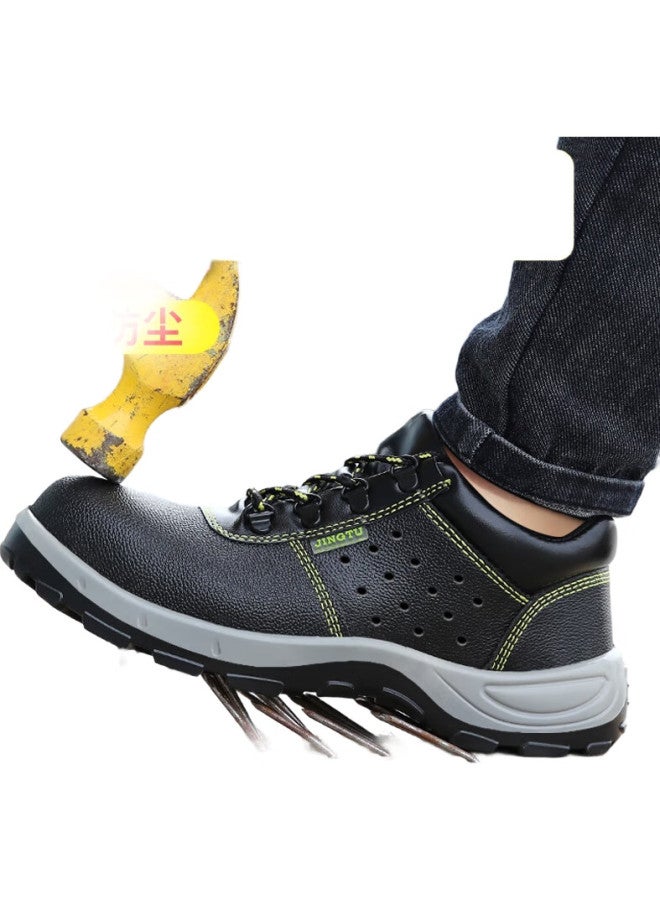 Jingtu Safety Shoes For Men, Steel Toe Cap, Puncture-Resistant, Odor-Resistant, Cowhide, Wear-Resistant, Breathable For Summer, Safety Shoes 9106 Size 41 - Image 3