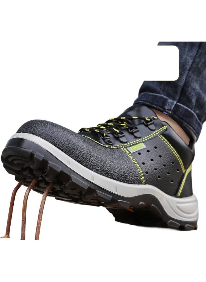 Jingtu Safety Shoes For Men, Steel Toe Cap, Puncture-Resistant, Odor-Resistant, Cowhide, Wear-Resistant, Breathable For Summer, Safety Shoes 9106 Size 41 - Image 2