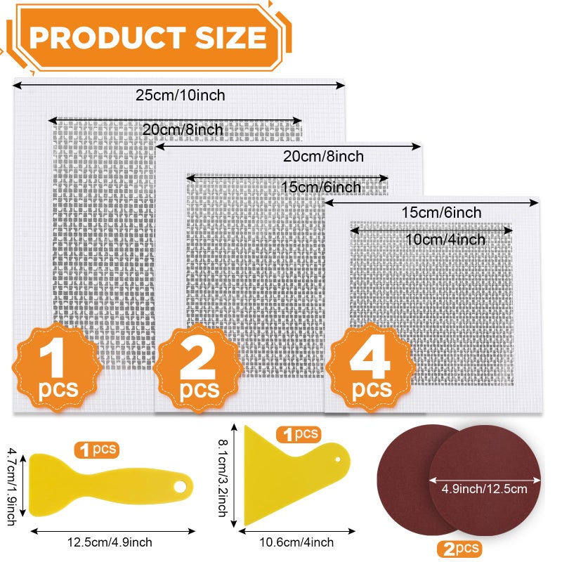 Romeda Drywall Patch Kit 11 Pack, 4/6/8 Inch Wall Patch with Extended Self Adhesive Mesh, Dry Wall Patch with Scraper and Sandpaper for Hole Repair - Image 2