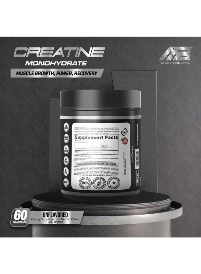 MB One Pharma –Creatine Monohydrate Micronized Powder–Amino Acid for Muscle Growth–100% Pure–Unflavored-Sugar and Gluten Free(60 Servings) 5g (5000mg) Vegan, Third Party Test for NSF - Image 2