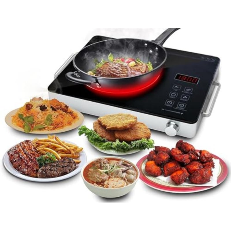 3500W Portable Infrared Electric Cooktop Electric Stove Electric Cooker Single Burner Electric Induction infrared Cooker for Cooking Digital Touch Control Adjustable Heating with Timer Ceramic Glass - Image 1