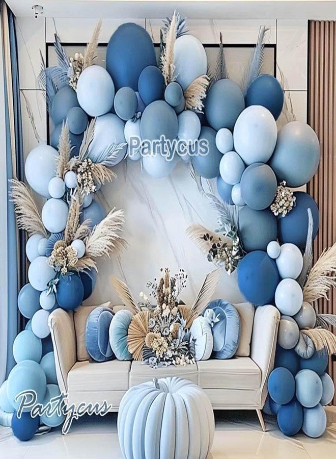 Partycus Dusty Blue Balloon Arch Kit, Double Stuffed Dark Light Blue Pastel Latex Balloon Garland for Baby Shower Birthday Bridal Wedding Easter Valentine Party Decoration - Image 2
