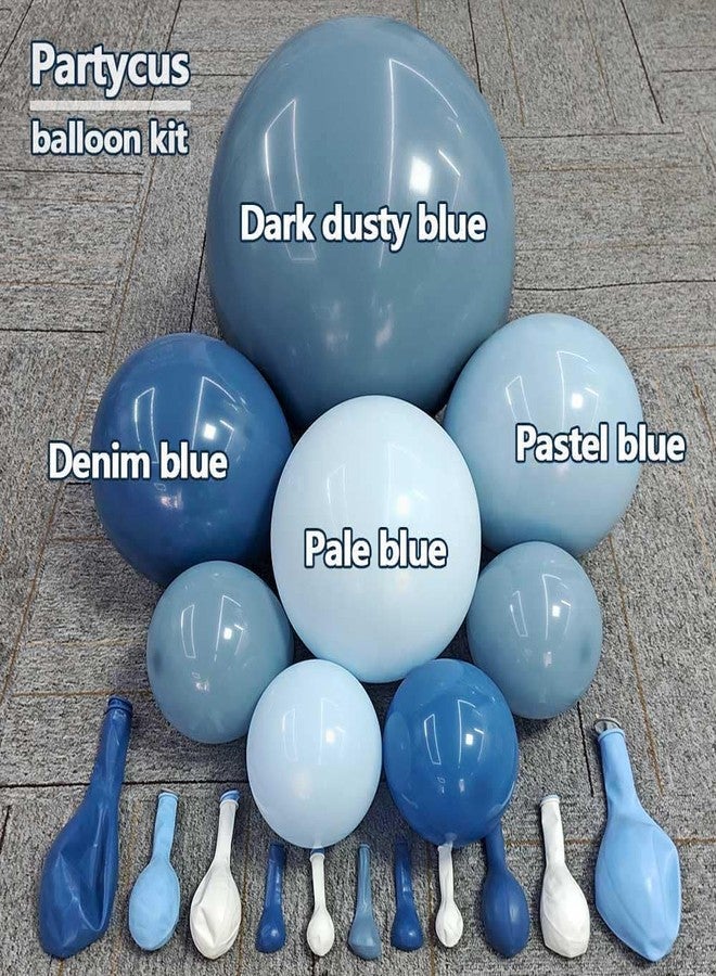 Partycus Dusty Blue Balloon Arch Kit, Double Stuffed Dark Light Blue Pastel Latex Balloon Garland for Baby Shower Birthday Bridal Wedding Easter Valentine Party Decoration - Image 4